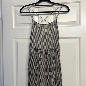 Isabel marant black and white silk and viscose dress midi